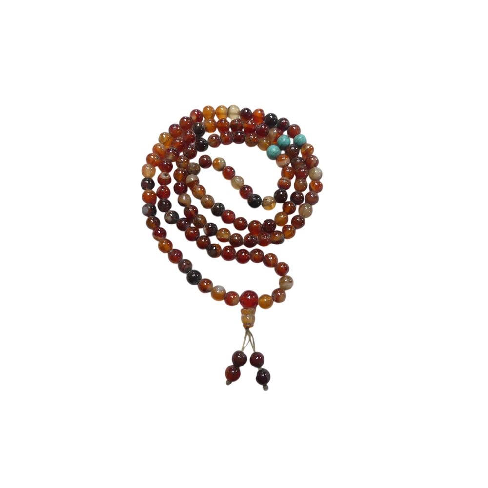 108 Vintage Jade Prayer Beads or Mala with Short Tassel
